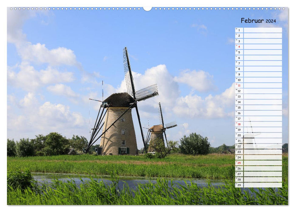Boat and Bike Tour South Holland Birthday Calendar (CALVENDO Premium Wall Calendar 2024) 