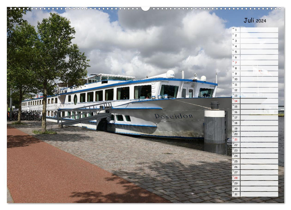 Boat and Bike Tour South Holland Birthday Calendar (CALVENDO Premium Wall Calendar 2024) 