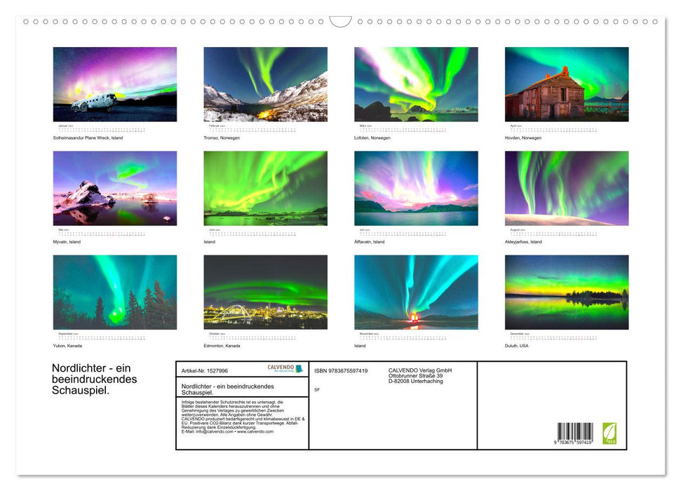 Northern lights - an impressive spectacle. (CALVENDO wall calendar 2024) 