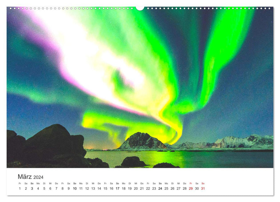 Northern lights - an impressive spectacle. (CALVENDO wall calendar 2024) 