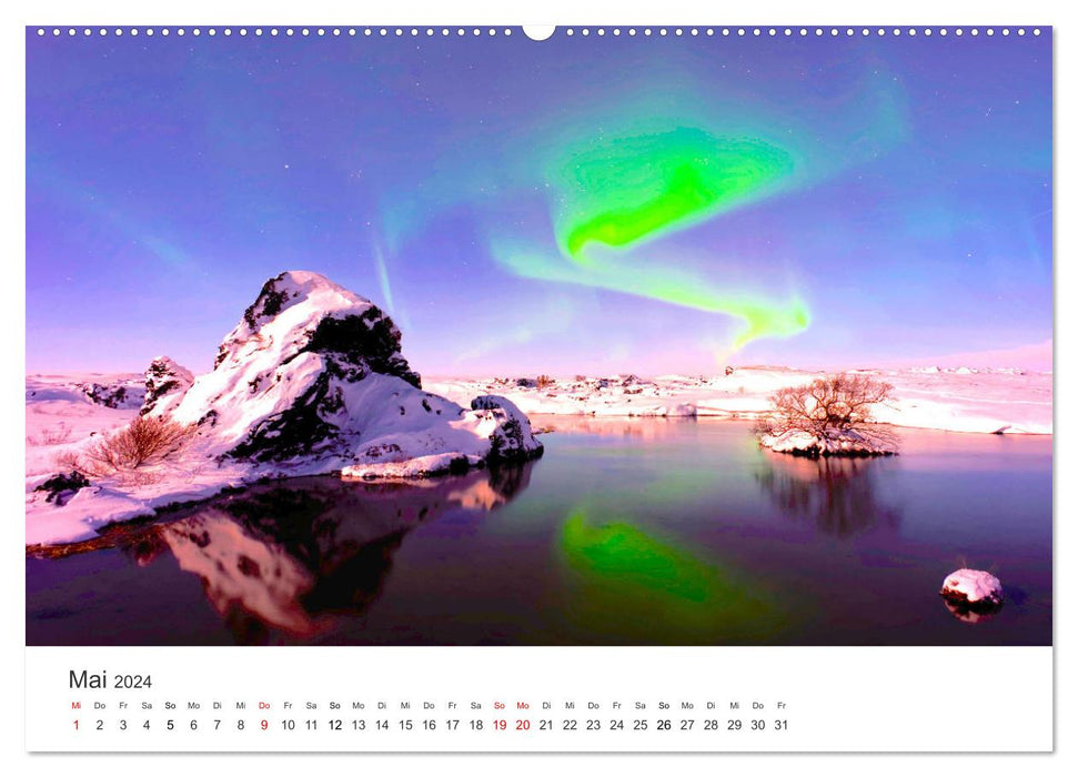 Northern lights - an impressive spectacle. (CALVENDO wall calendar 2024) 