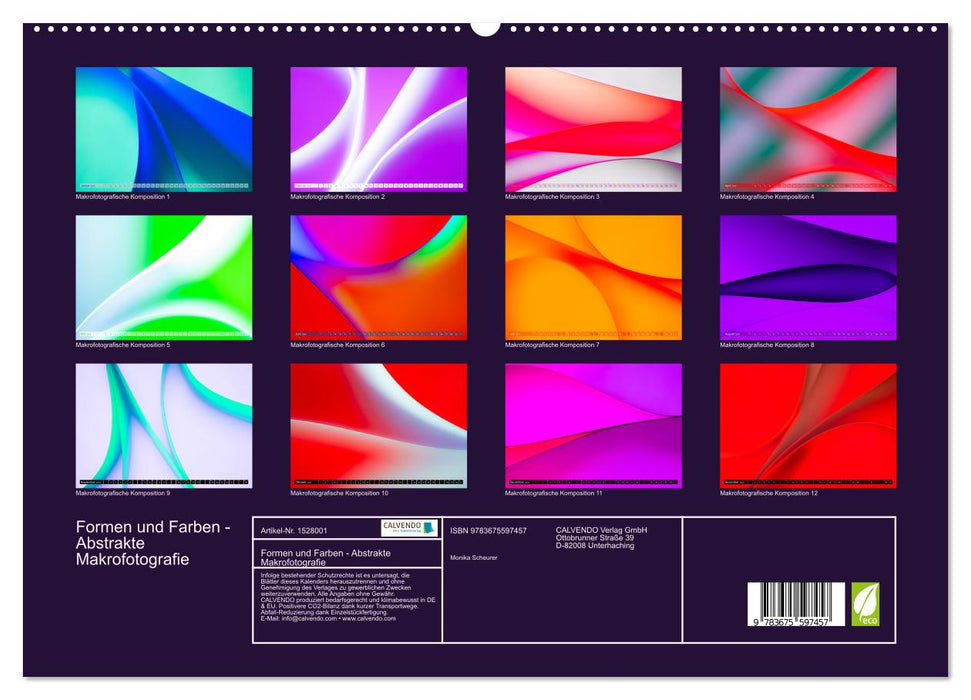 Shapes and Colors - Abstract Macro Photography (CALVENDO Premium Wall Calendar 2024) 