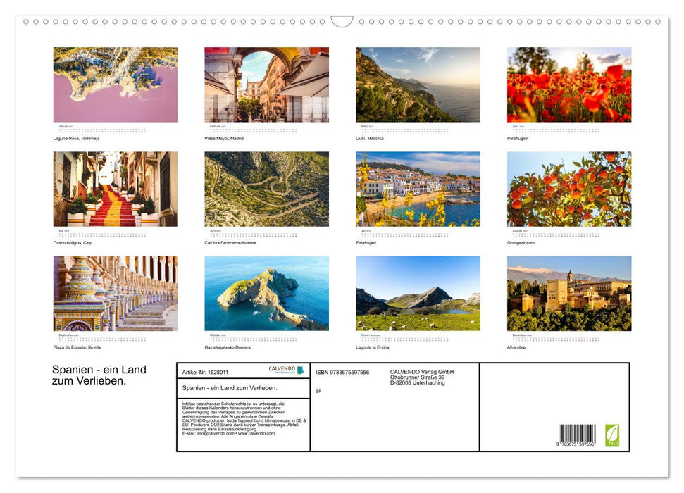 Spain - a country to fall in love with. (CALVENDO wall calendar 2024) 