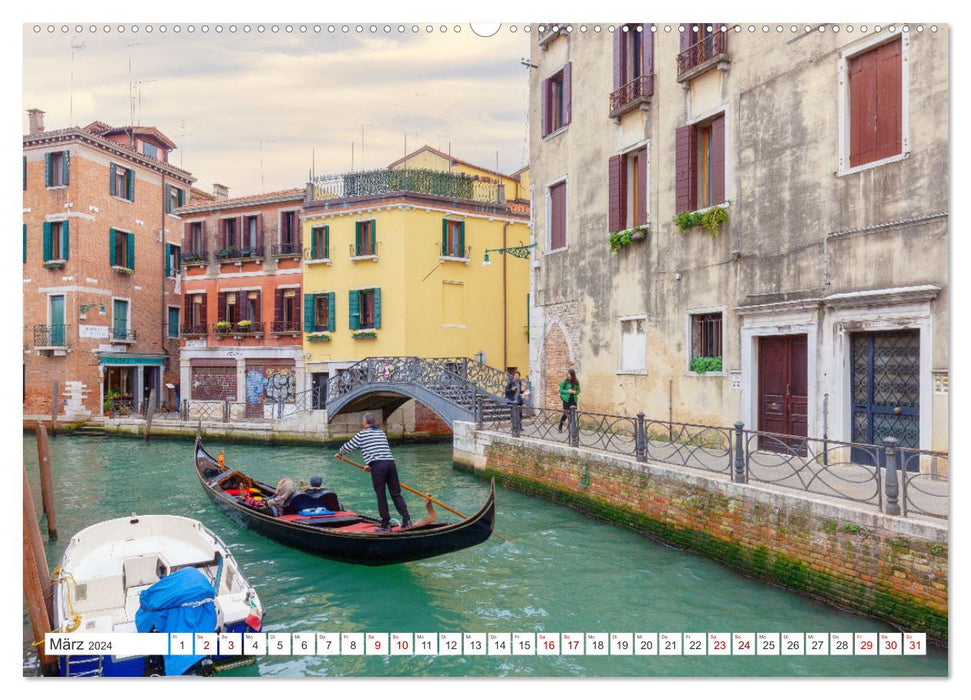 Venise et Burano - ville lagunaire et maisons colorées (Calendrier mural CALVENDO 2024) 