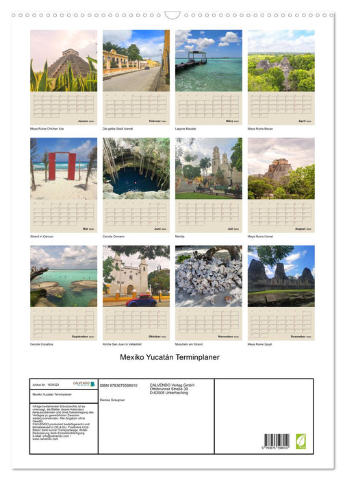 Mexico Yucatán Appointment Planner (CALVENDO Wall Calendar 2024) 