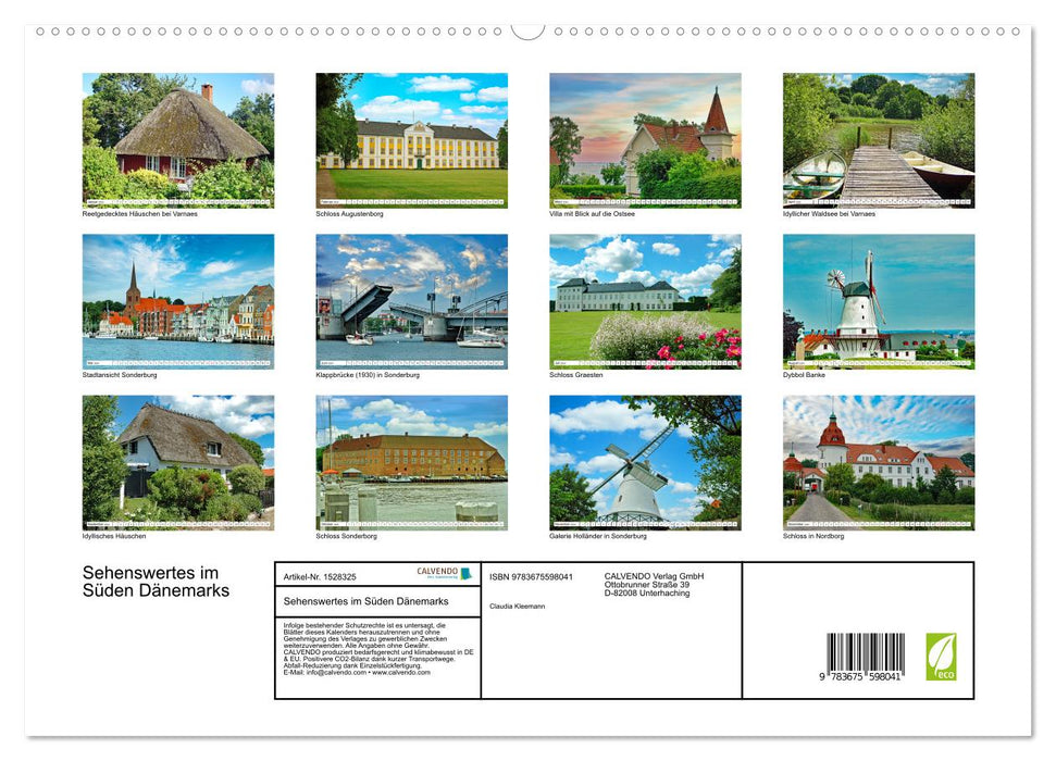 Things to see in the south of Denmark (CALVENDO Premium Wall Calendar 2024) 