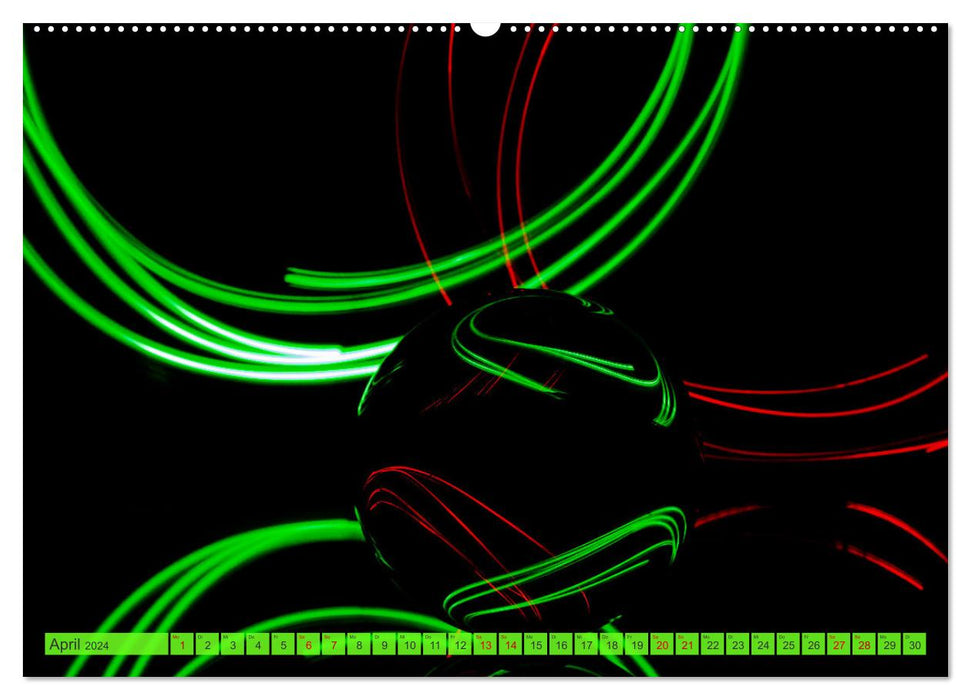 Tableaux lumineux avec la boule de verre (Calendrier mural CALVENDO 2024) 