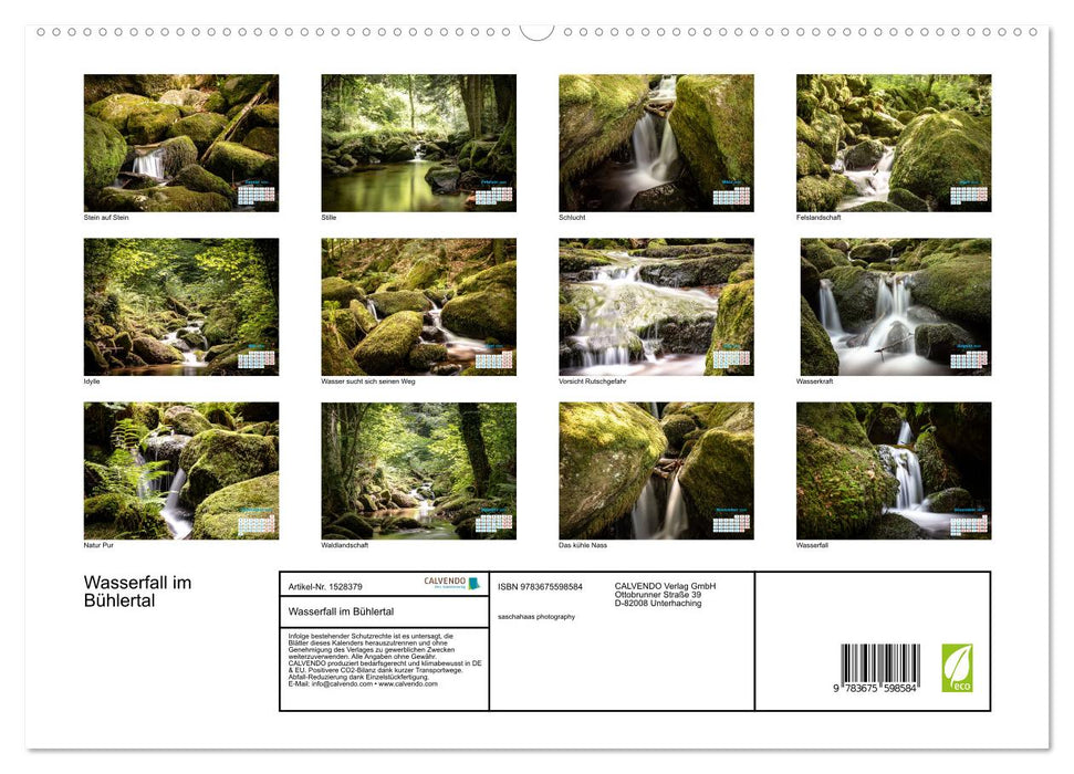 Wasserfall im Bühlertal (CALVENDO Premium Wandkalender 2024)