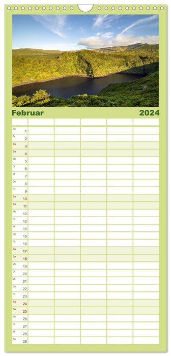Azoren Landschaften - Flores und Corvo (CALVENDO Familienplaner 2024)