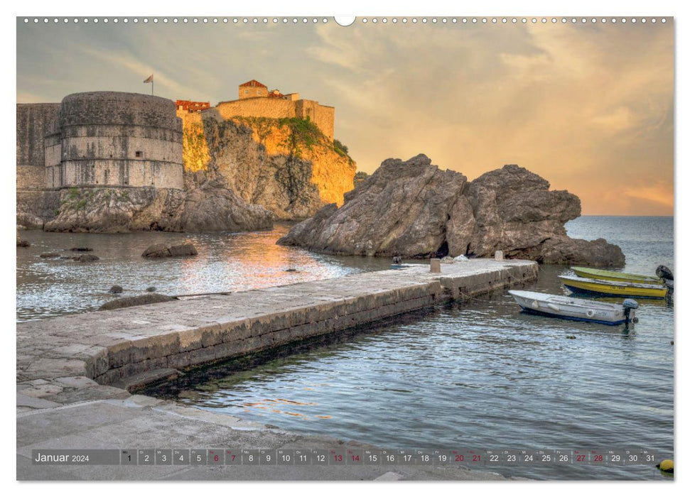 Dubrovnik - Stolze Schönheit der Dalmatischen Küste (CALVENDO Premium Wandkalender 2024)