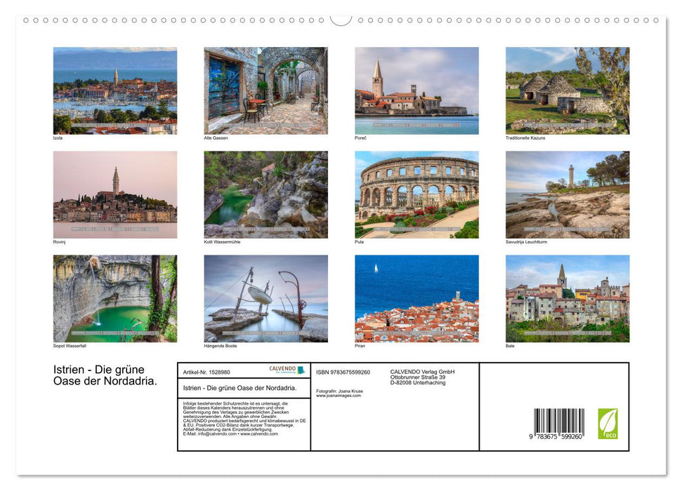 Istria - The green oasis of the northern Adriatic. (CALVENDO Premium Wall Calendar 2024) 