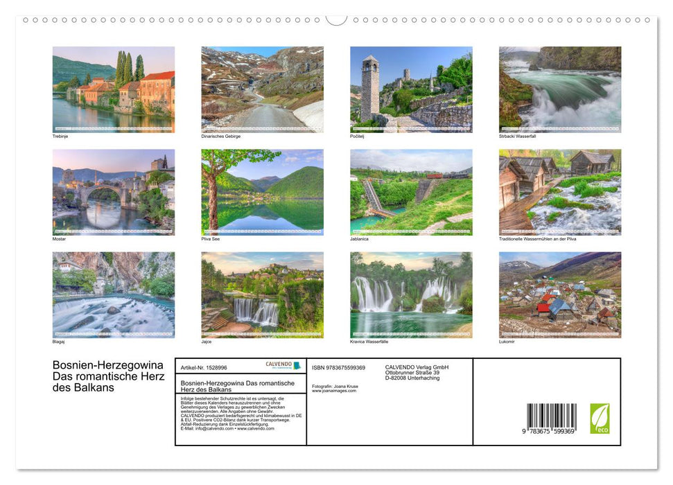 Bosnia-Herzegovina The romantic heart of the Balkans (CALVENDO Premium Wall Calendar 2024) 