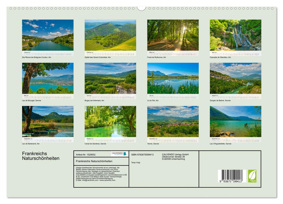 France's natural beauties (CALVENDO Premium Wall Calendar 2024) 