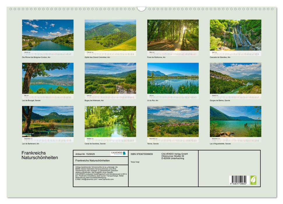 France's natural beauties (CALVENDO wall calendar 2024) 