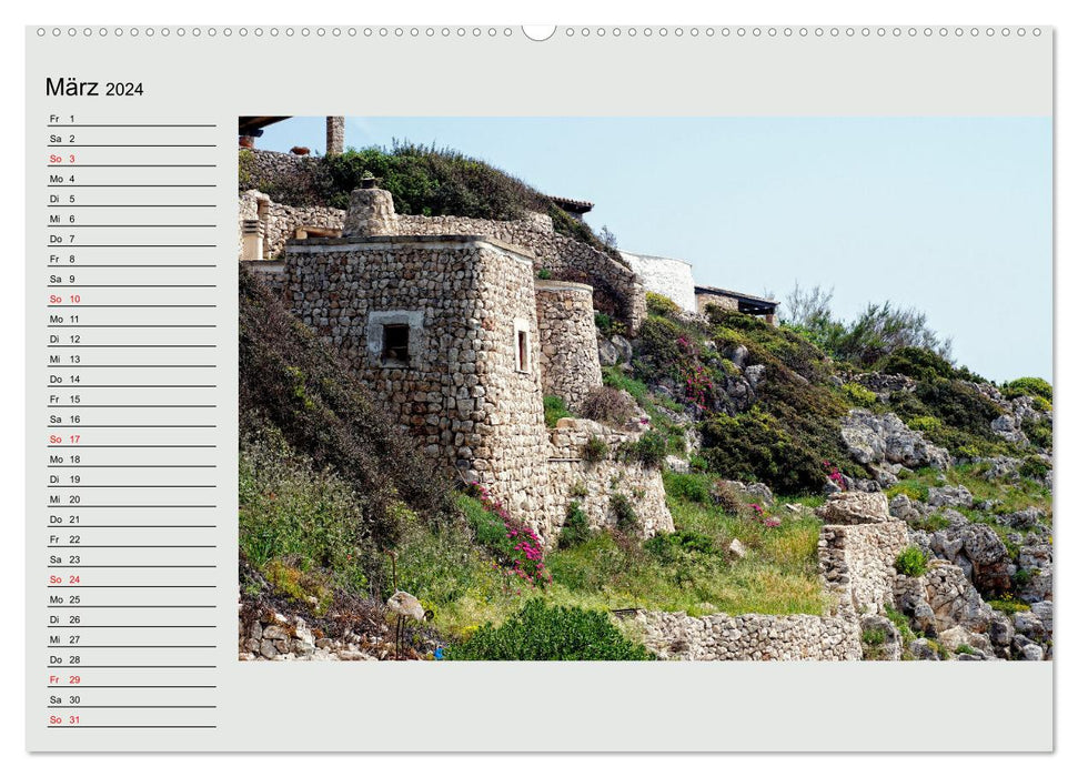 Cultural landscape in the south between two seas Adriatico and Ionio (CALVENDO wall calendar 2024) 