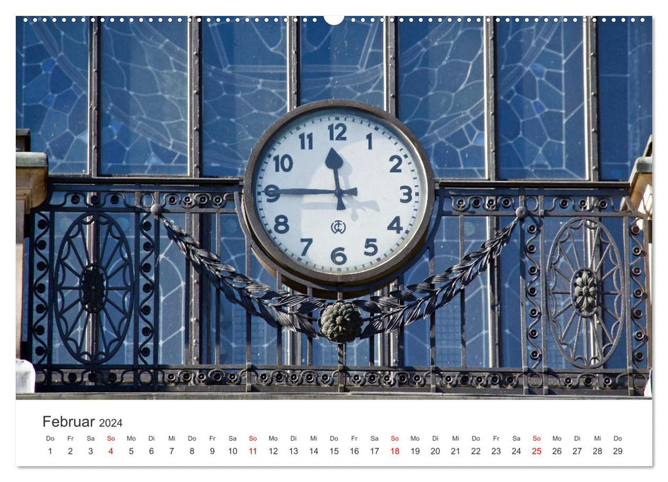 Hessen - Uhren an Fassaden (CALVENDO Premium Wandkalender 2024)