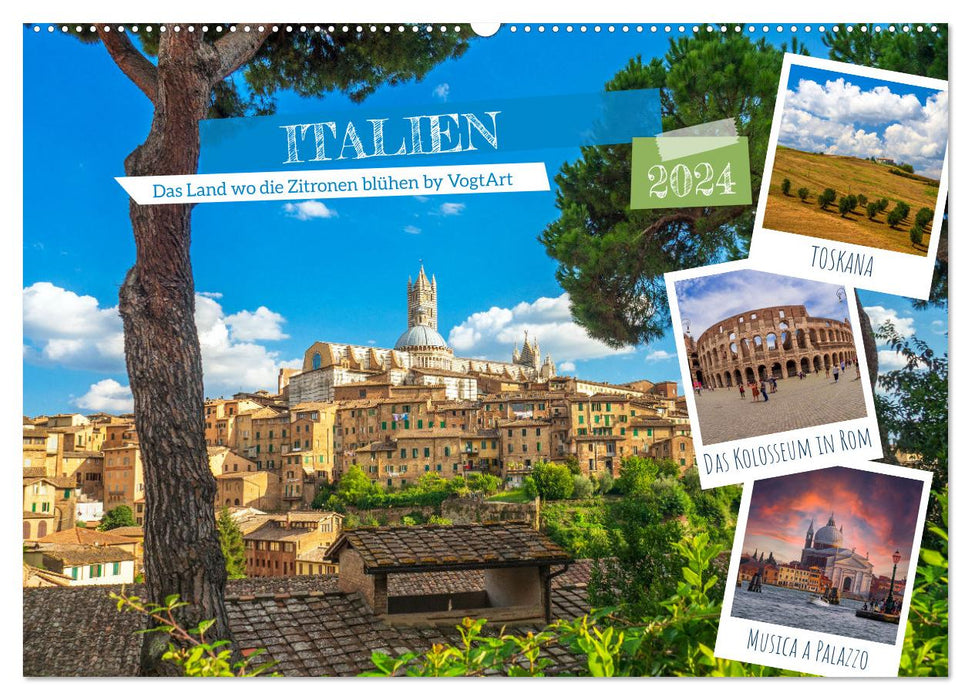 Italy, the country where the lemons bloom by VogtArt (CALVENDO wall calendar 2024) 