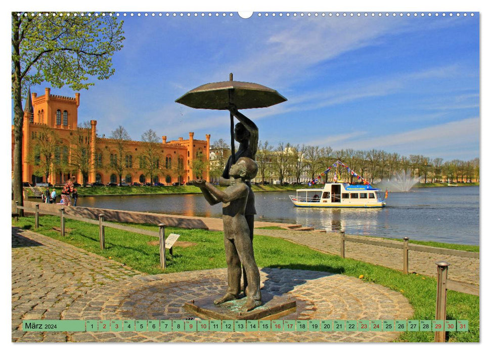 Residential city of Schwerin - impressions from Mecklenburg-Western Pomerania (CALVENDO Premium Wall Calendar 2024) 