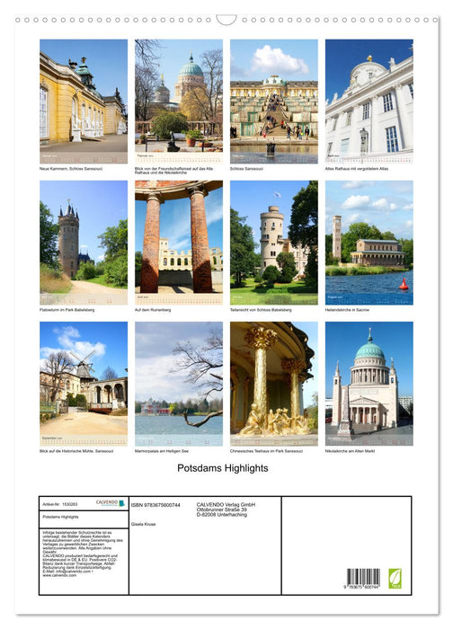 Potsdam's highlights (CALVENDO wall calendar 2024) 