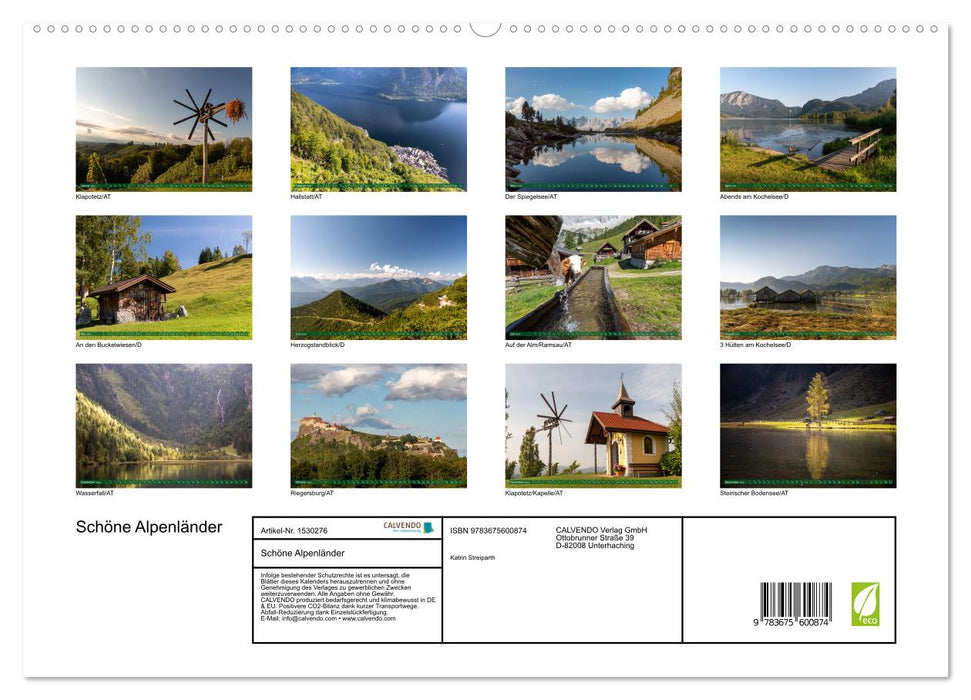 Beautiful Alpine countries (CALVENDO Premium Wall Calendar 2024) 