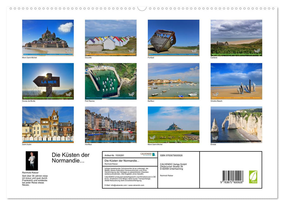 Die Küsten der Normandie vom Mont Saint-Michel bis Étretat (CALVENDO Premium Wandkalender 2024)