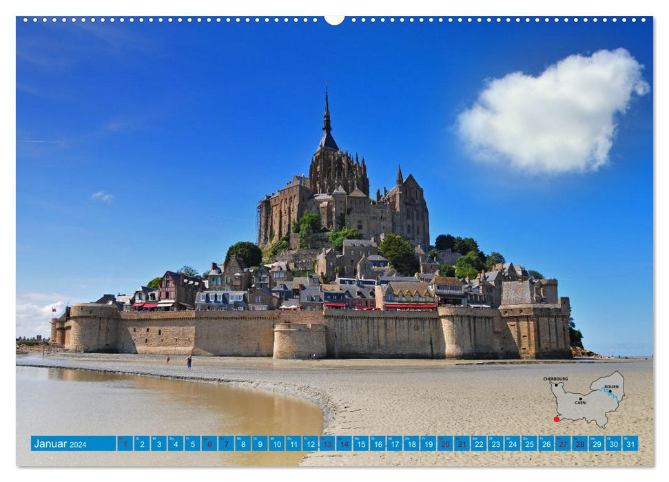 The coasts of Normandy from Mont Saint-Michel to Étretat (CALVENDO Premium Wall Calendar 2024) 