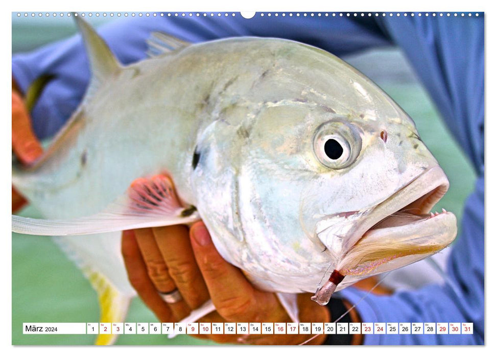 Anglerglück - den Fisch am Haken (CALVENDO Wandkalender 2024)