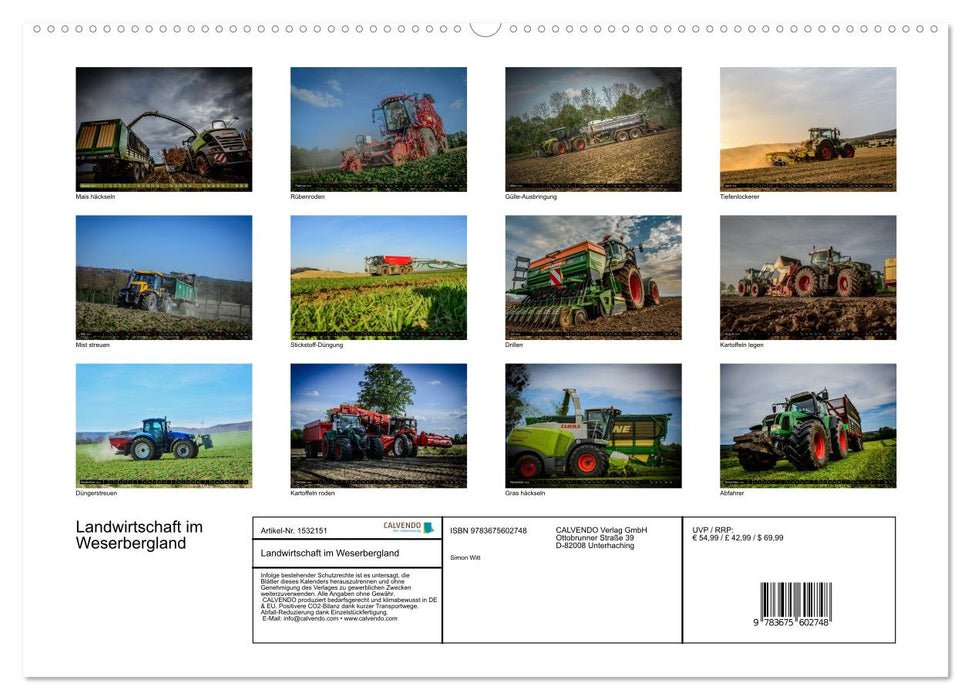 Landwirtschaft im Weserbergland (CALVENDO Wandkalender 2024)