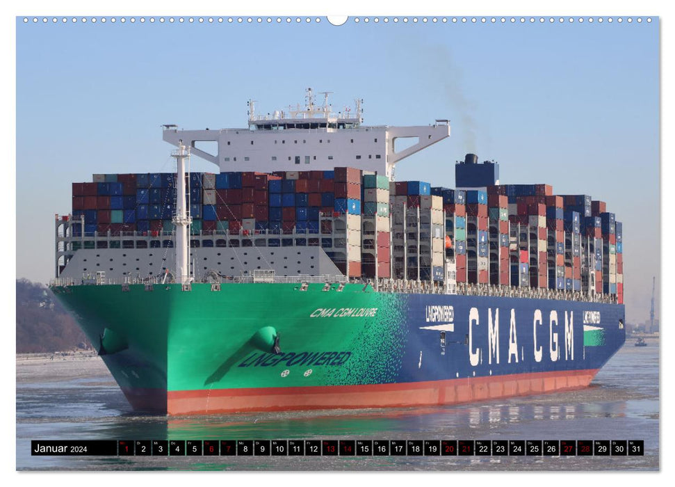 Shipspotting Hamburg (CALVENDO Wandkalender 2024)