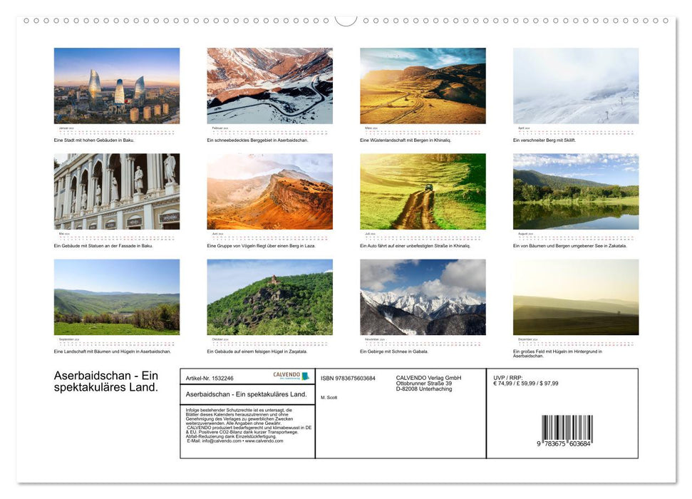 Aserbaidschan - Ein spektakuläres Land. (CALVENDO Premium Wandkalender 2024)