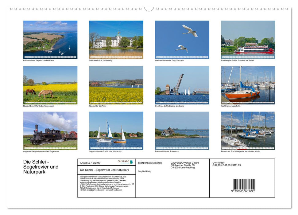 Die Schlei - Segelrevier und Naturpark (CALVENDO Wandkalender 2024)