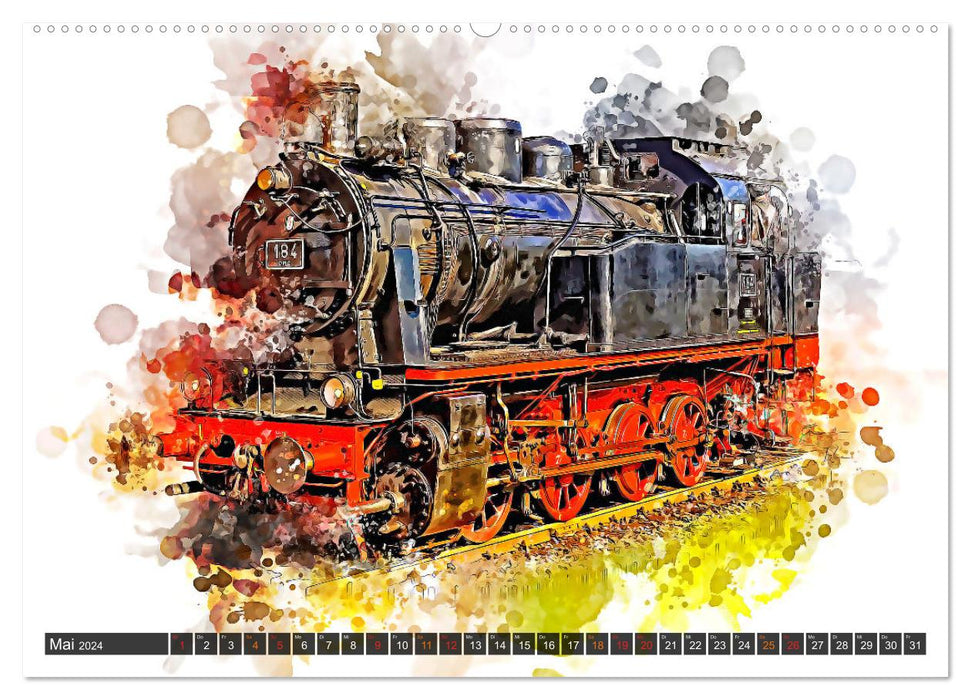 Beeindruckende Dampflokomotiven (CALVENDO Premium Wandkalender 2024)
