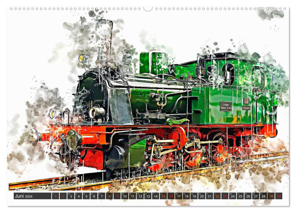 Impressive steam locomotives (CALVENDO Premium Wall Calendar 2024) 