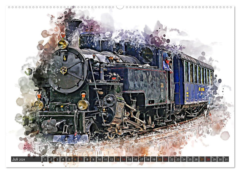 Impressive steam locomotives (CALVENDO Premium Wall Calendar 2024) 