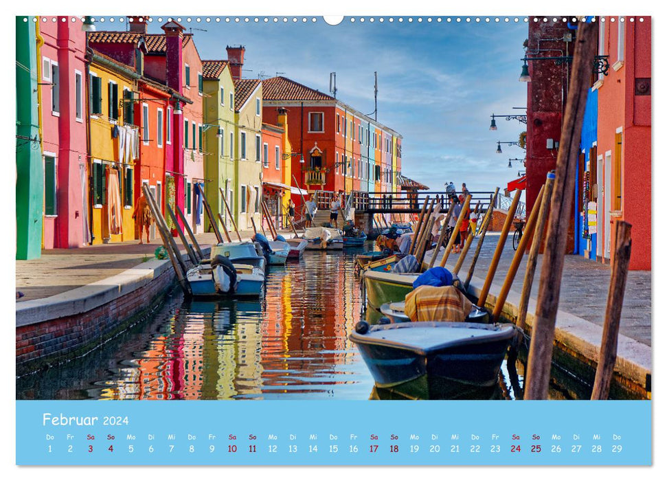 Colorful Colorful Burano (CALVENDO Wall Calendar 2024) 
