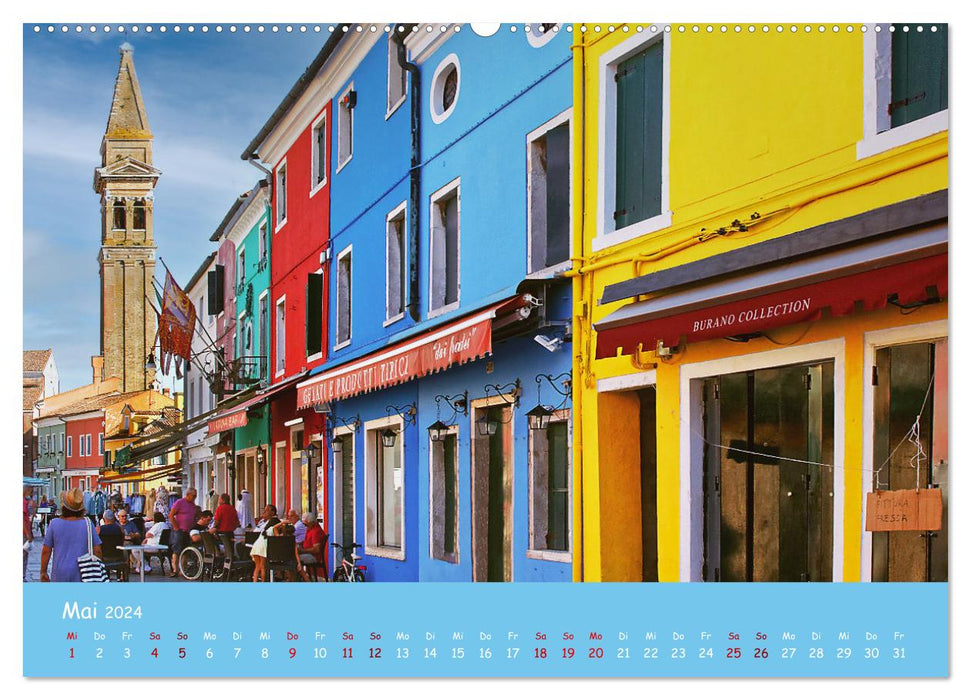 Bunt Bunter Burano (CALVENDO Wandkalender 2024)