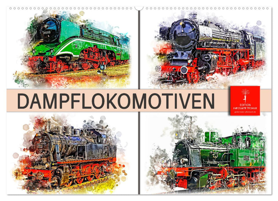 Impressive steam locomotives (CALVENDO wall calendar 2024) 