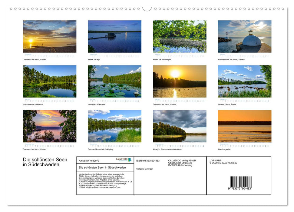 Sweden's lakes (CALVENDO wall calendar 2024) 