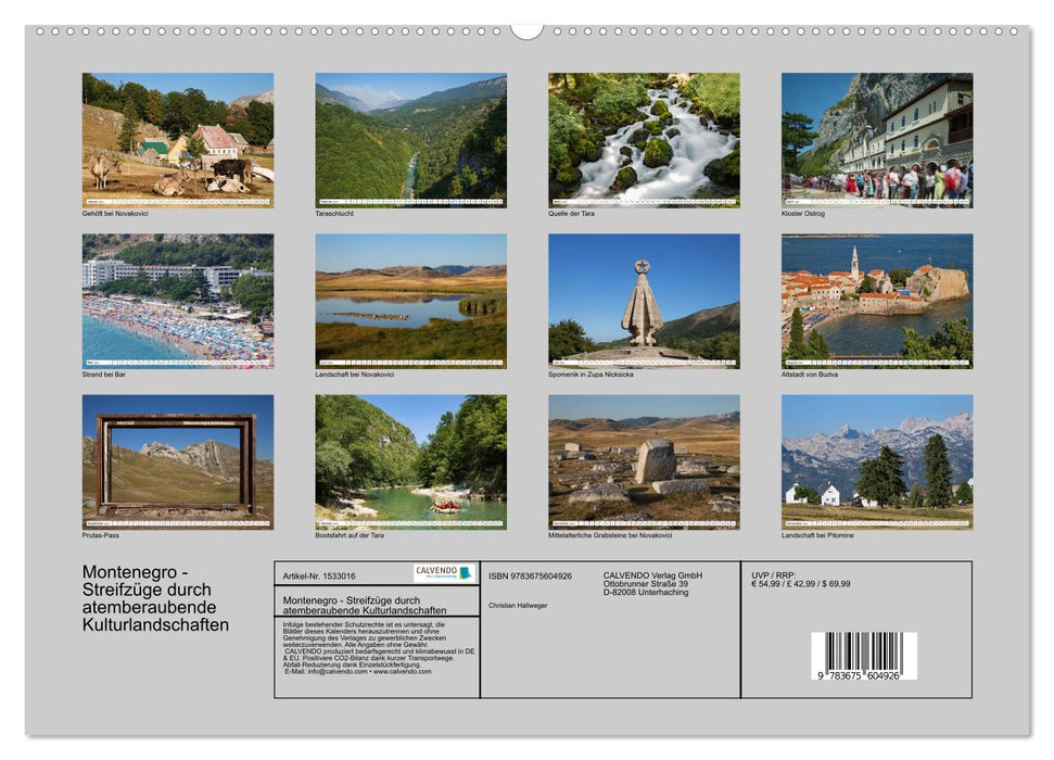 Montenegro - forays through breathtaking cultural landscapes (CALVENDO wall calendar 2024) 