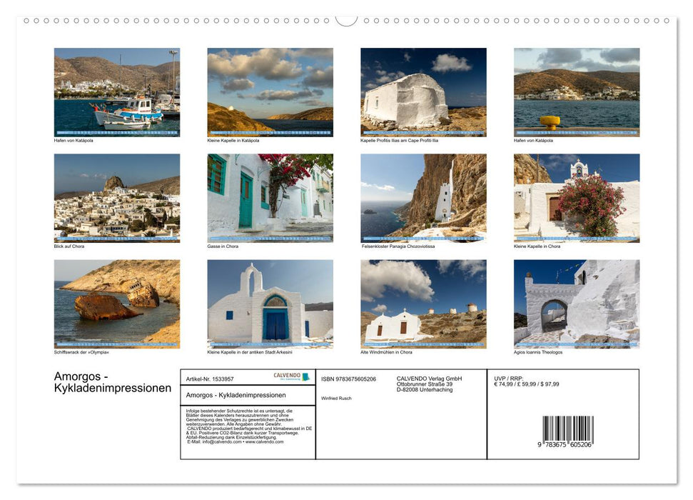 Amorgos - Kykladenimpressionen (CALVENDO Premium Wandkalender 2024)