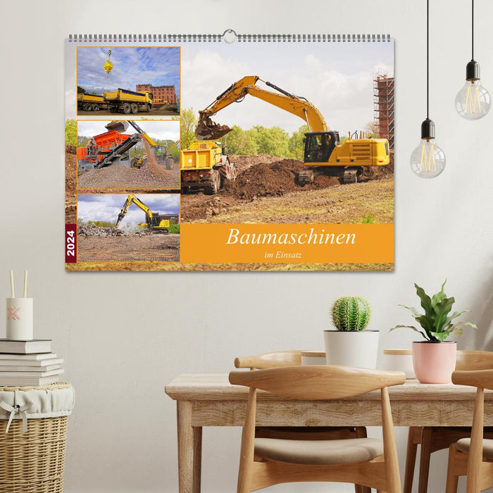 Baumaschinen im Einsatz (CALVENDO Wandkalender 2024)