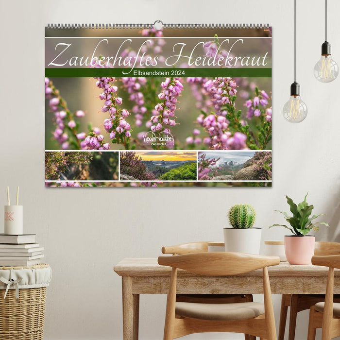 Zauberhaftes Heidekraut - Elbsandstein (CALVENDO Wandkalender 2024)