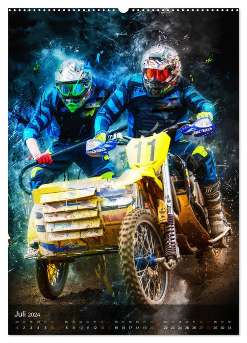 Motocross Seitenwagen - einfach cool (CALVENDO Premium Wandkalender 2024)