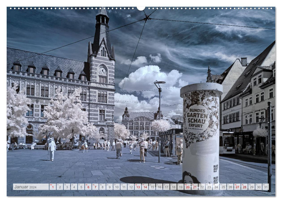 Erfurt - infrared photographs by Kurt Lochte (CALVENDO Premium Wall Calendar 2024) 