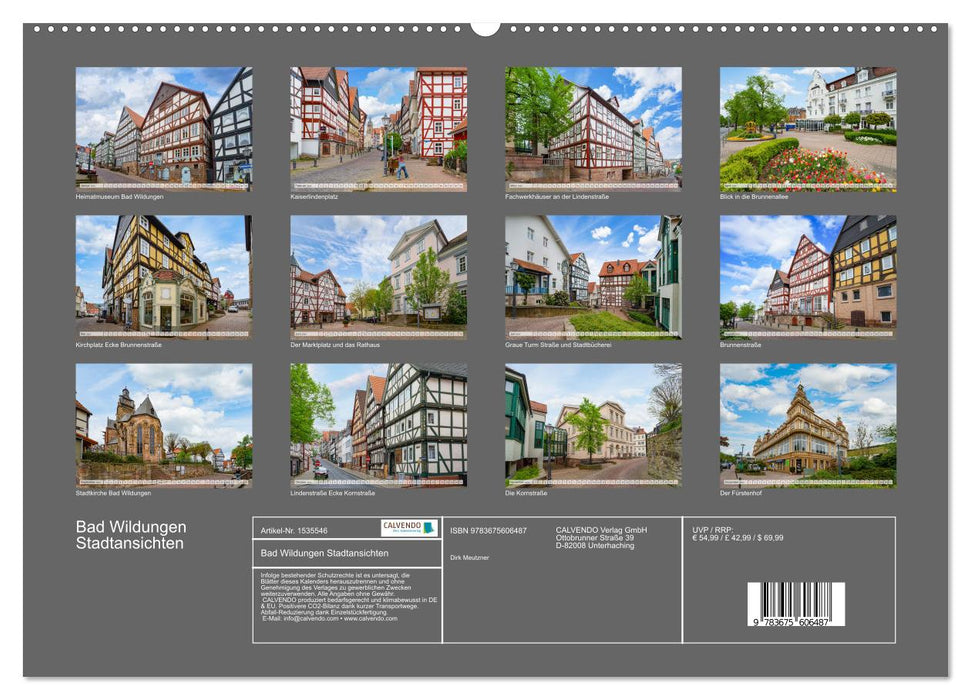 Bad Wildungen city views (CALVENDO wall calendar 2024) 