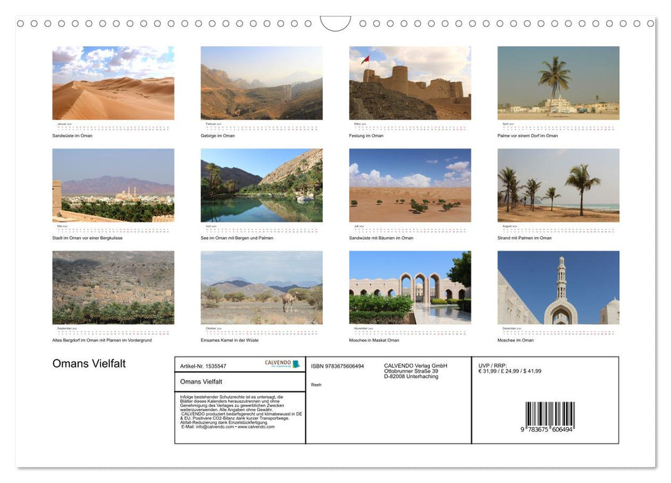Oman's diversity (CALVENDO wall calendar 2024) 