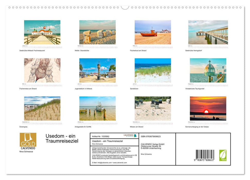 Usedom - ein Traumreiseziel (CALVENDO Premium Wandkalender 2024)
