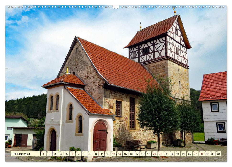 Fachwerkhäuser - Kirchen in Thüringen (CALVENDO Premium Wandkalender 2024)