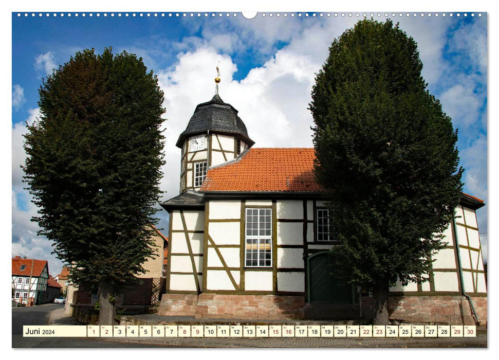 Fachwerkhäuser - Kirchen in Thüringen (CALVENDO Premium Wandkalender 2024)