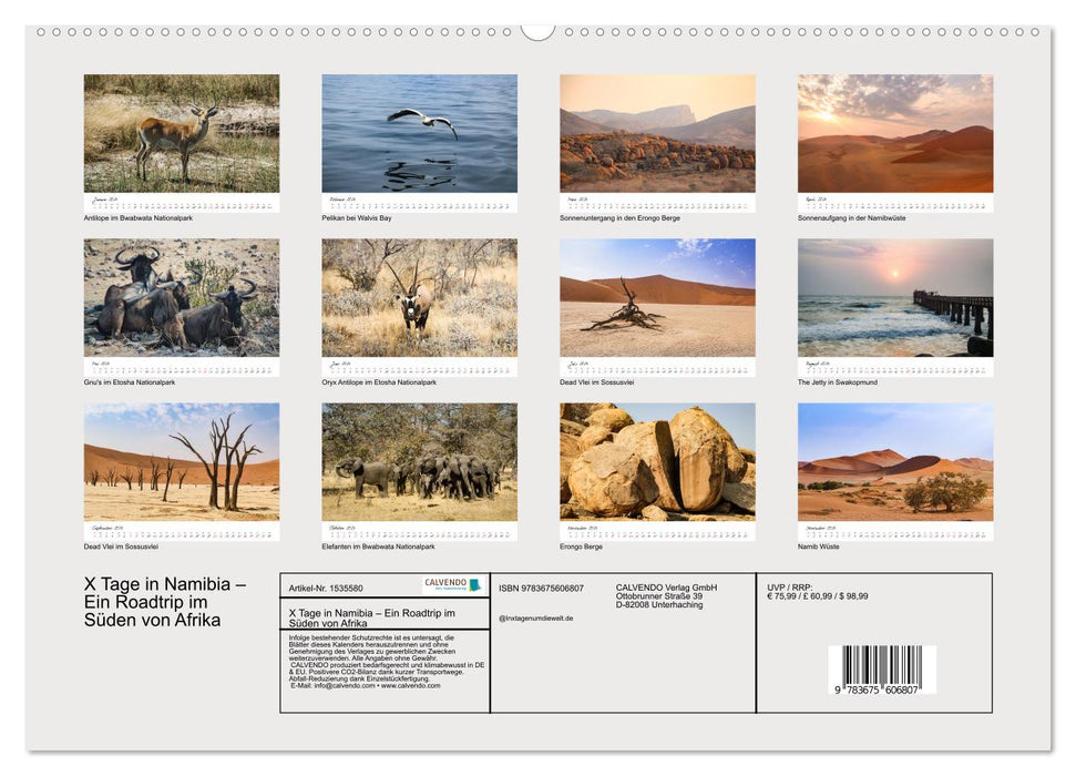 X Tage in Namibia – Ein Roadtrip im Süden von Afrika (CALVENDO Premium Wandkalender 2024)